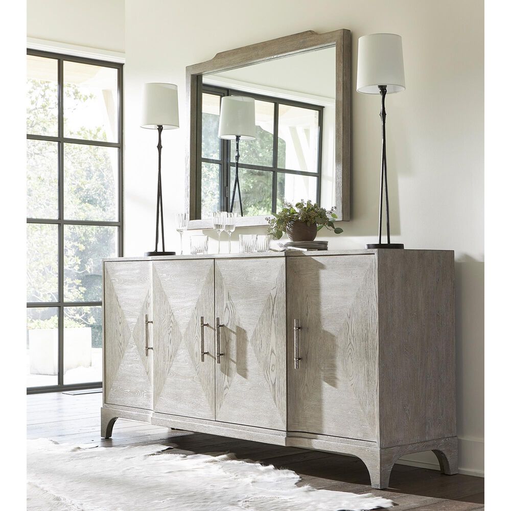 Bernhardt Albion Rectangular Mirror in Pewter, , large