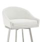 Blue River Eleanor Swivel Barstool with White Cushion in Brushed Stainless Steel, , large