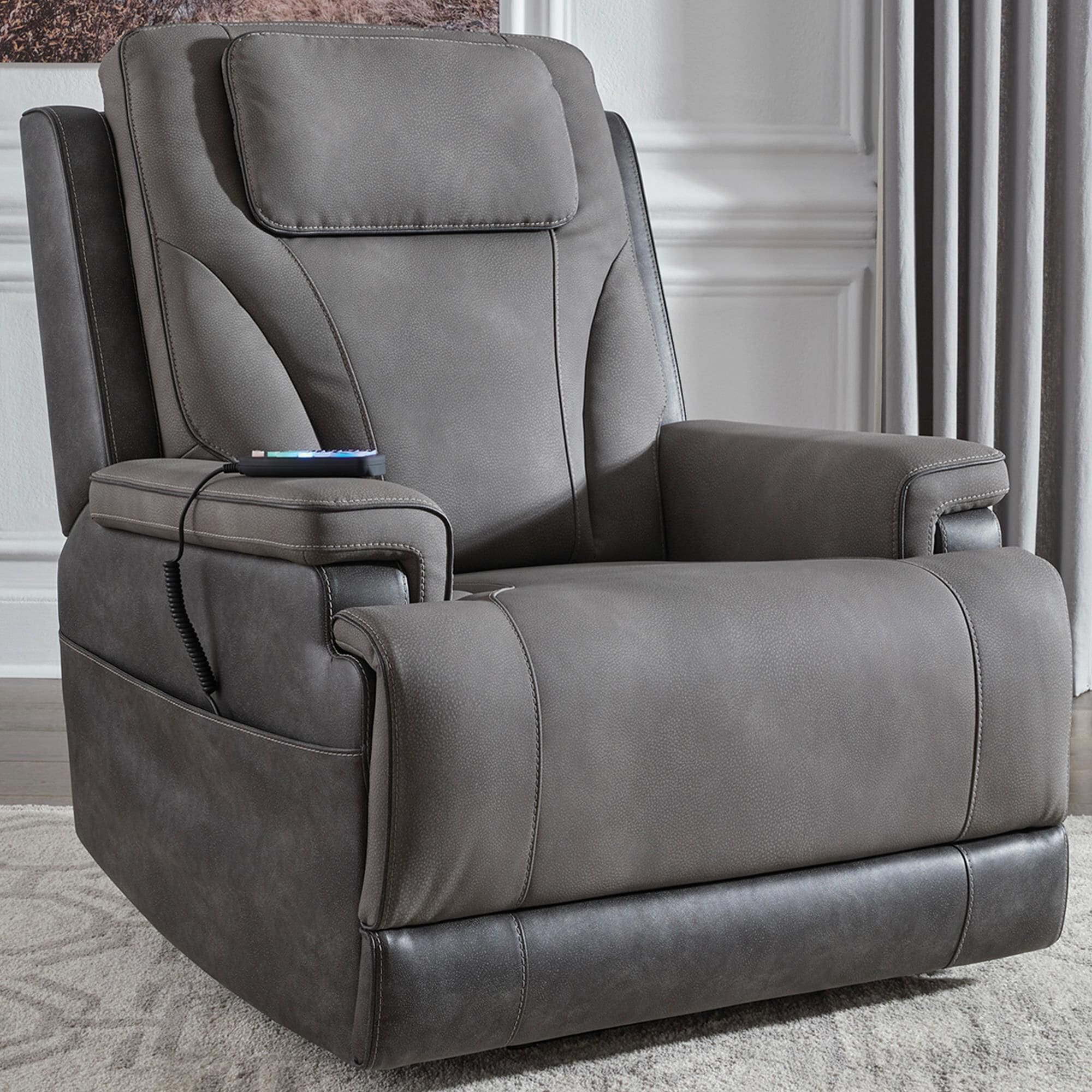 Ashley 4Z-Peaceful Pause Power Lift Recliner in Slate
