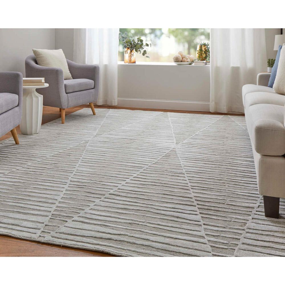 Feizy Elias 10&#39; x 14&#39; Ivory and Gray Area Rug, , large