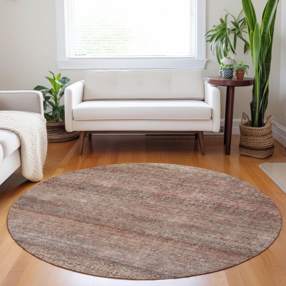 Dalyn Rug Company Burano BU12 8&#39; Round Coral Indoor/Outdoor Area Rug, , large