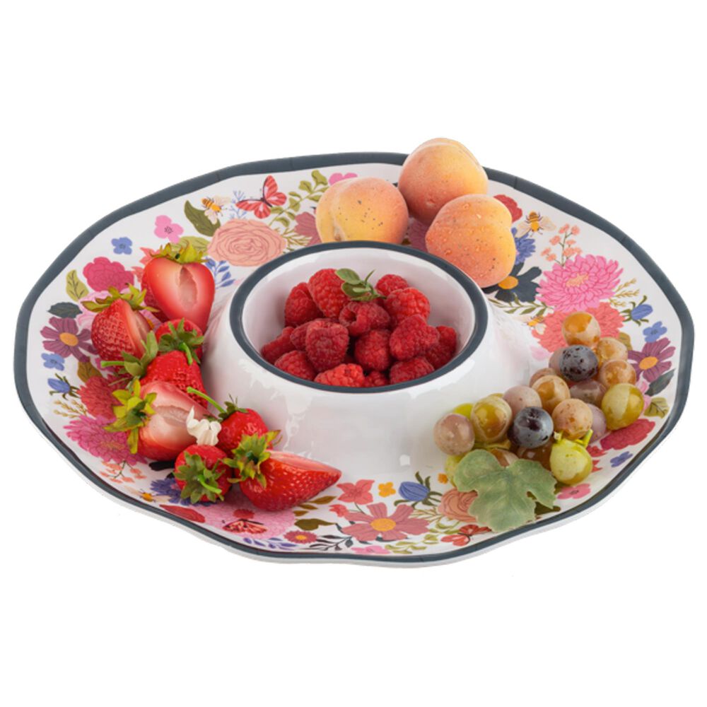 Ganz Flower Fields Chip and Dip Divided Serving Tray in Multicolor, , large