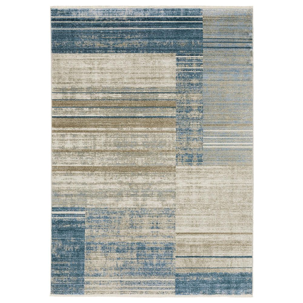 Oriental Weavers Bauer Geometric Lines 6"7" x 9"6" Blue Area Rug, , large