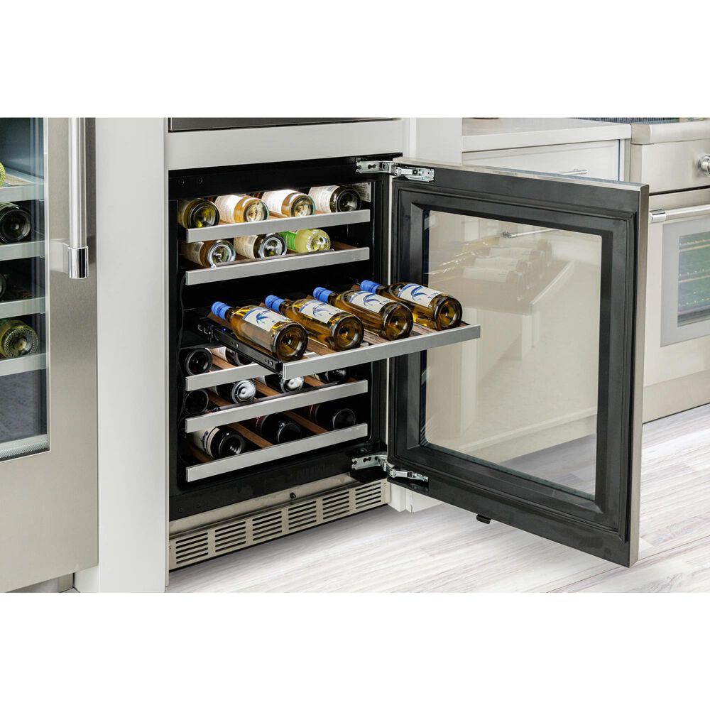 Thermador 24" Glass Door Wine Cooler with Professional Handle Right Hinge in Stainless Steel, , large