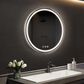 HOMLUX 32" Round LED Bathroom Makeup Mirror in Silver, , large