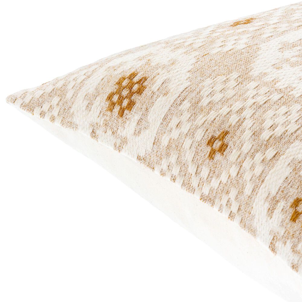 Surya Elara 20&quot; Square Throw Pillow in Cream and Tan, , large