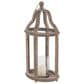 Maple and Jade Beaded Decorative Indoor/Outdoor Candle Lantern in Washed Brown and Clear, , large