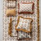 Creative Coop Cozy 18" Square Floral Throw Pillow with Mustard Velvet Ruffle in Multicolor, , large