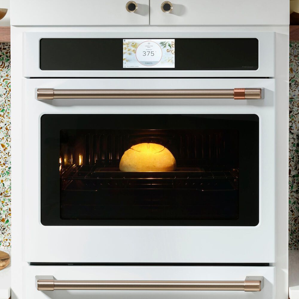 Cafe 2-Piece Kitchen Package with Matte White 30" Smart Built-In Convection Single Wall Oven and Stainless Steel 36" Gas Cooktop, , large