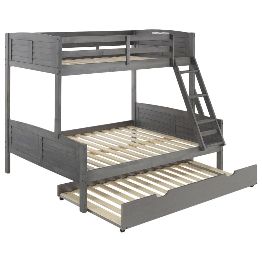 Forest Grove Louver Twin over Full Bunkbed with Trundle in Antique Grey, , large