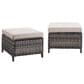 Sunwell Garden Outdoor Ottoman with Gray Rattan in Beige (Set of 2), , large