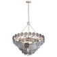 Golden Lighting Cascada 3-Tier 13-Light Pendant with Smoke Plated Glass Shade in Aegean Silver, , large