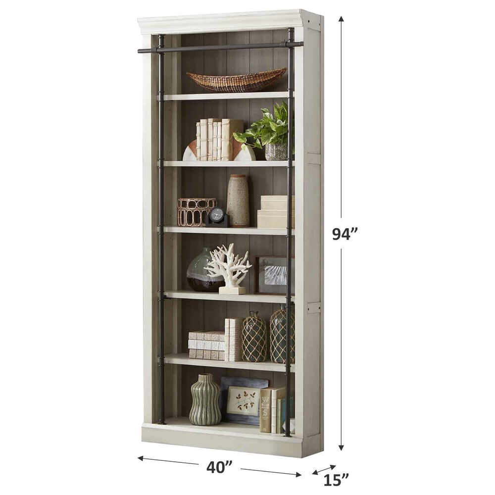 Wycliff Bay Toulouse Bookcase in Aged White and Warm Gray without Ladder, , large
