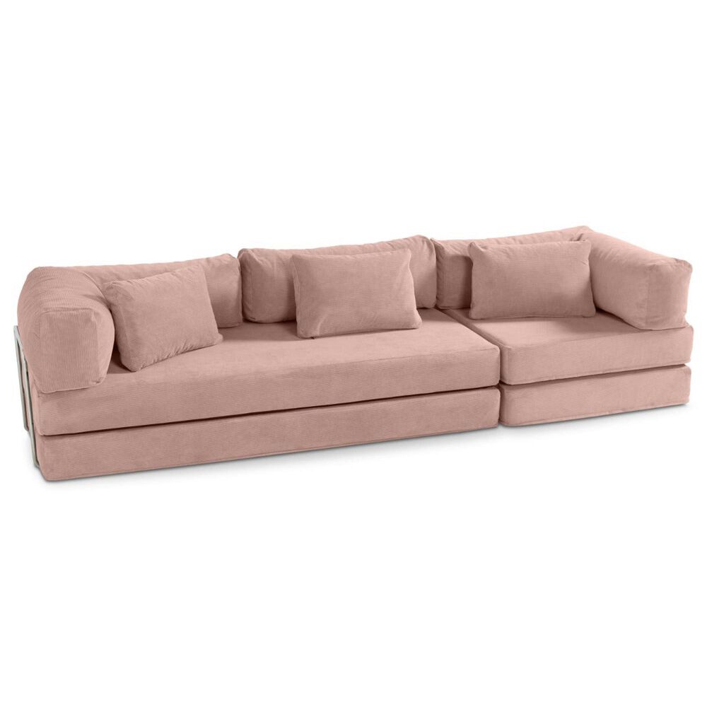 Jaxx Unsofa Stationary Sofa in Peony Pink, , large