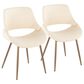 LumiSource Fabrico Side Chair with Cream Faux Leather Cushion in Antique Copper (Set of 2), , large