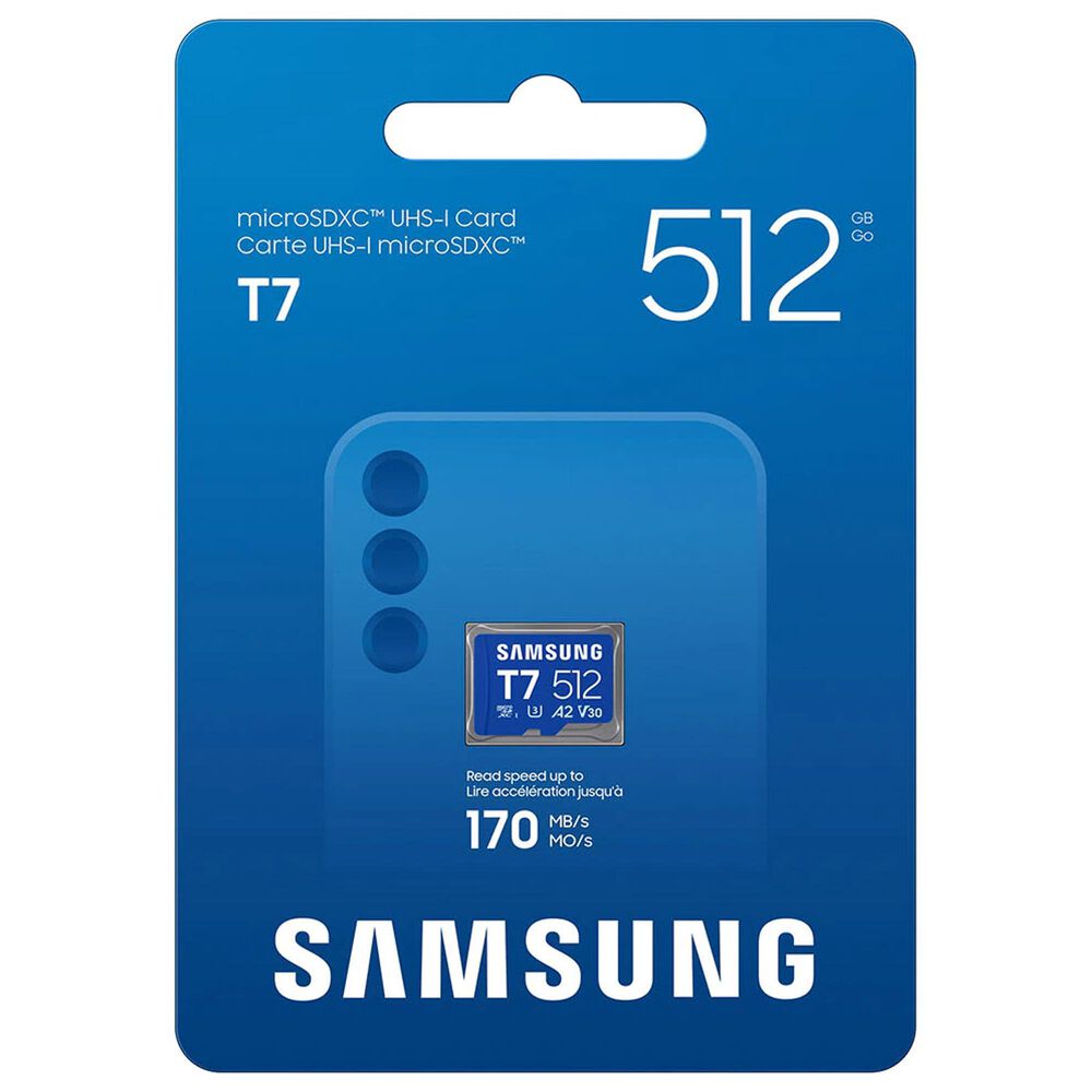 Samsung 512GB T7 UHS-I microSDXC Memory Card in Blue, , large