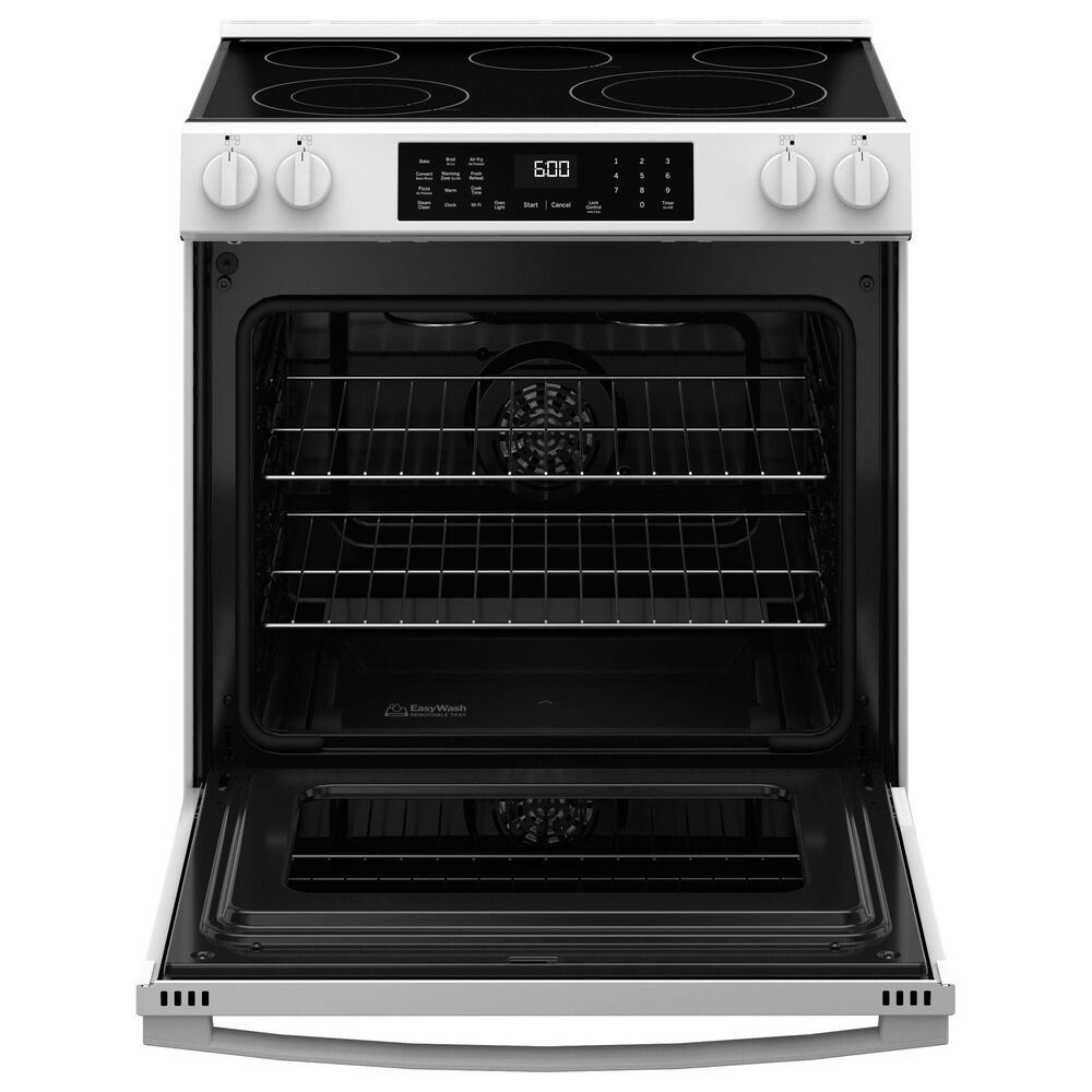 GE Appliances 2-Piece Kitchen Packages with 30&quot; Slide-In Electric Range and 1.9 Cu. Ft. Over-the-Range Microwave Oven in White, , large