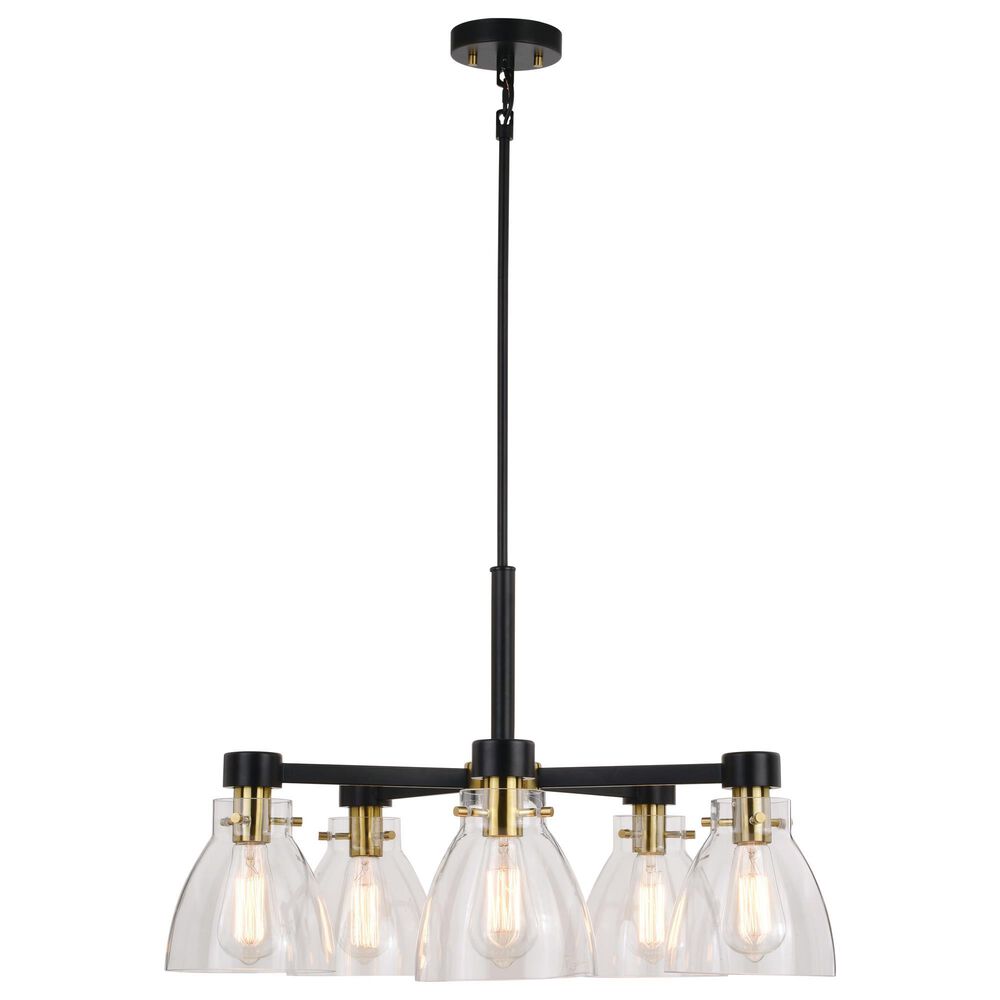 Vaxcel Elgin 5-Light Chandelier in Black and Gold, , large