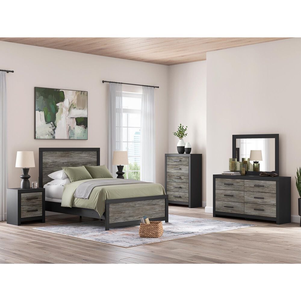 Ashley Broachmyn 4-Piece Full Panel Bedroom Set in Black and Gray, , large