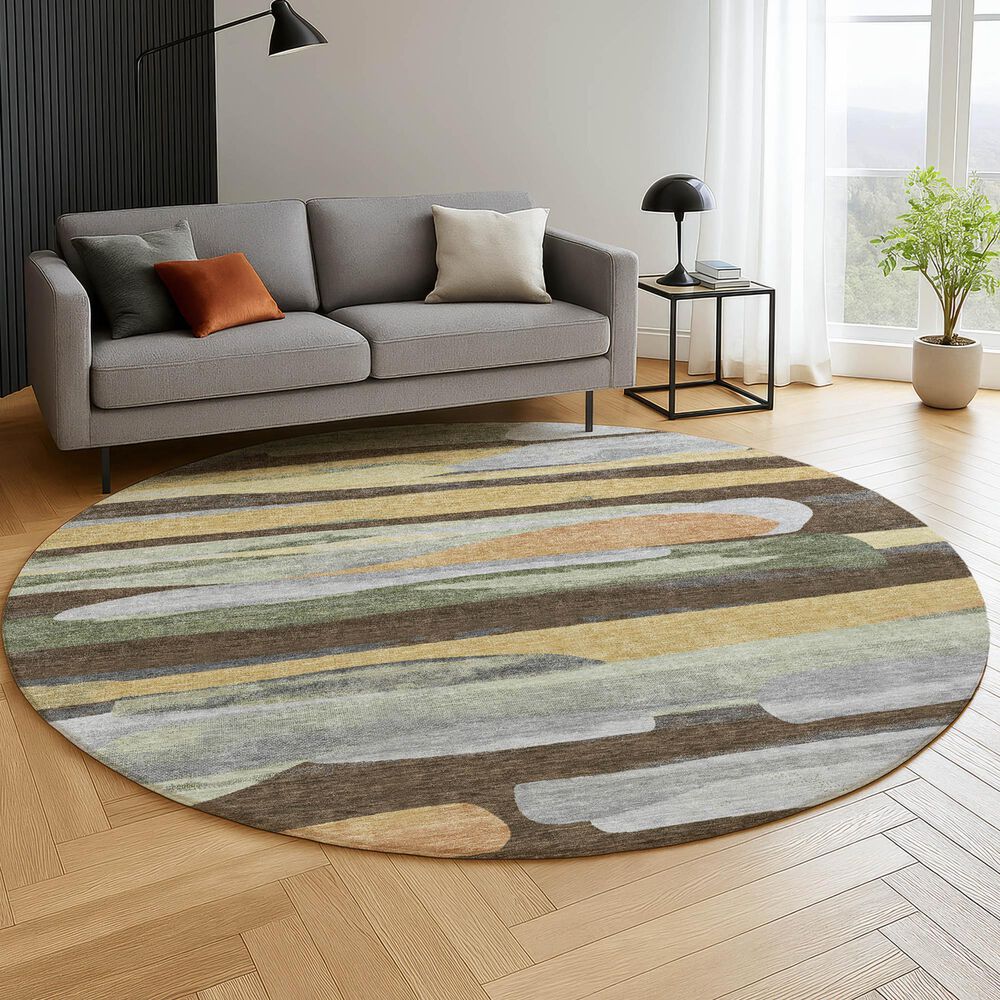 Dalyn Rug Company Kenner KN7 Chocolate 8' Round Area Rug, , large