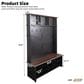 HOMLUX 6-Hook Hall Tree with 16-Compartment in Black and Walnut, , large