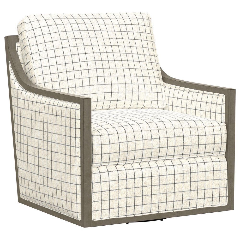 Emerald Home Furnishings Cecily Swivel Accent Chair in Charcoal Windowpane, , large