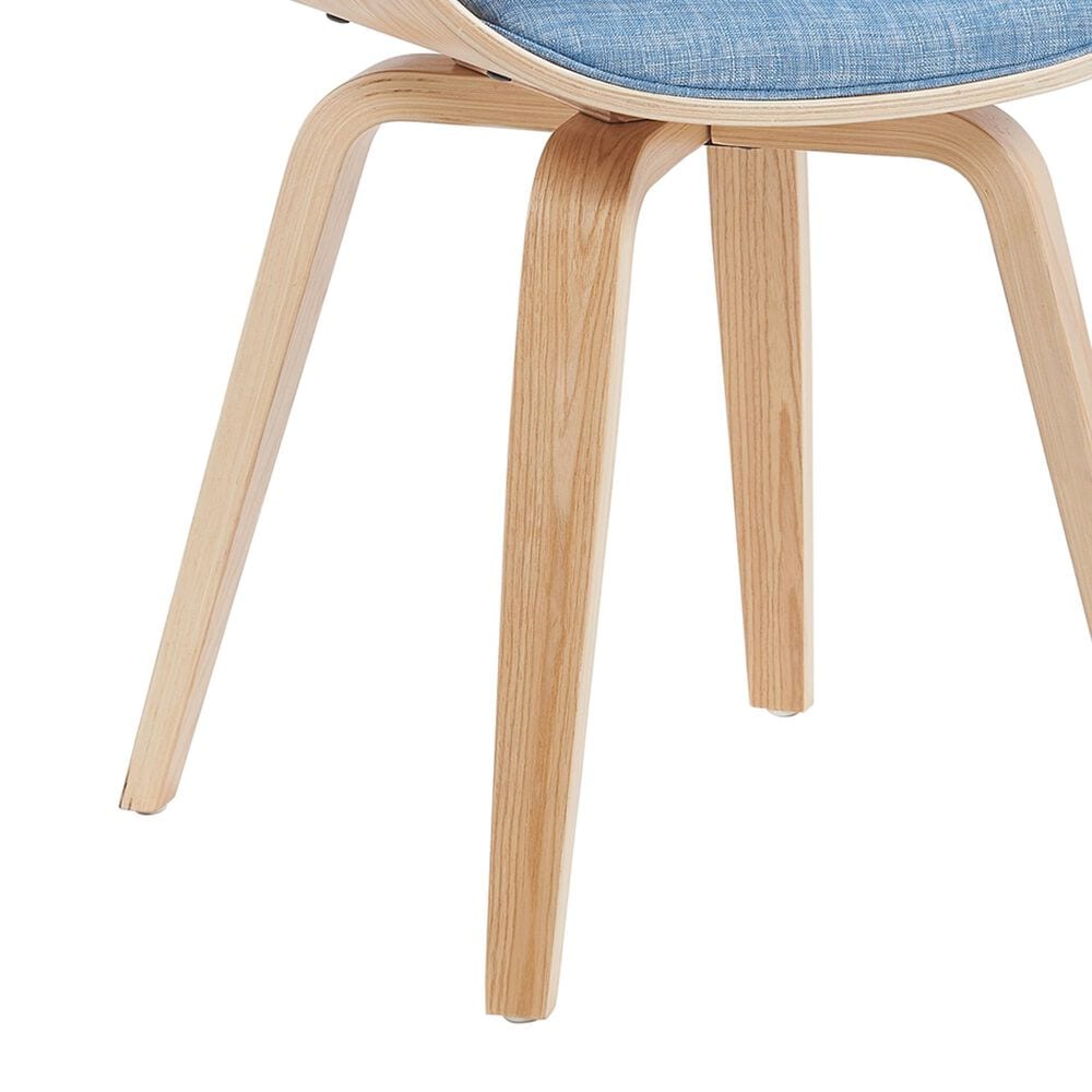 Armen Living Summer Arm Chair with Blue Upholstery in Oak, , large