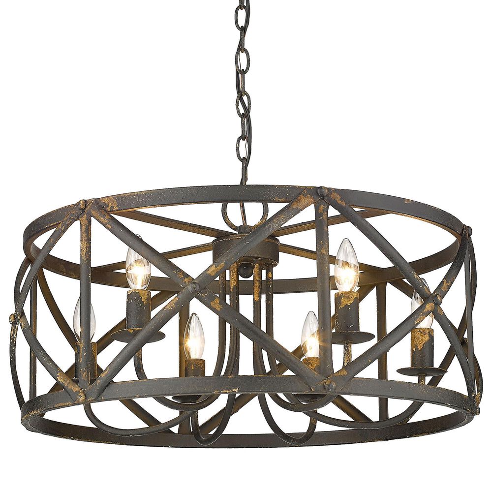 Golden Lighting Alcott 6-Light Chandelier in Antique Black and Gold, , large