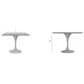 Leisuremod LeisureMod Verve Collection 36 Square Dining Table, Brushed Gold Base with Laminated White Marbleized Top, , large