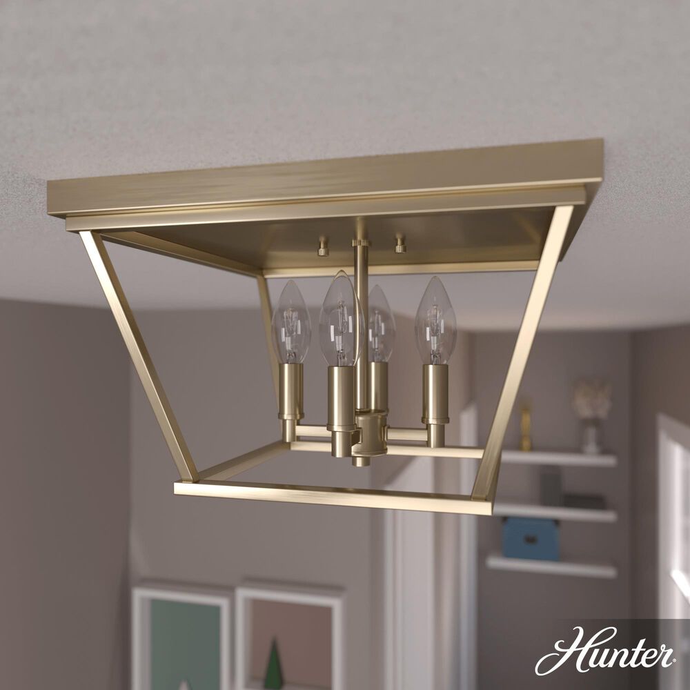Hunter Laurel Ridge 4-Light Flush Mount in Alturas Gold, , large