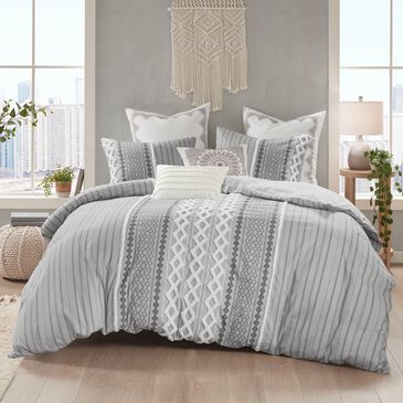 Hampton Park Imani 3-Piece Full/Queen Duvet Set in Gray, , large