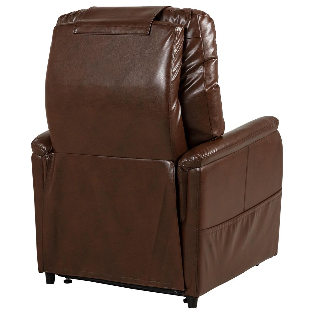 Lounge Destin Comfort Zone 1 Power Lift Recliner with Power Headrest in Chestnut, , large