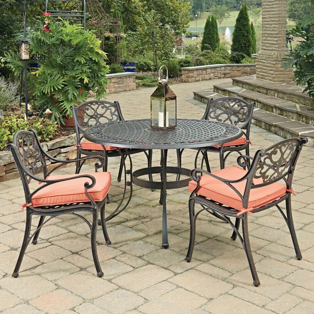 Homestyles Sanibel 48" 5-Piece Dining Set with Cushions in Brown, , large