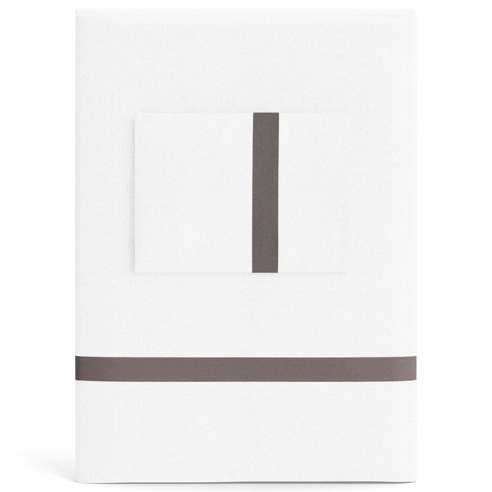 Ann Gish Ready-to-Bed 2.0 Cotton Trim King Sham in White and Grey, , large