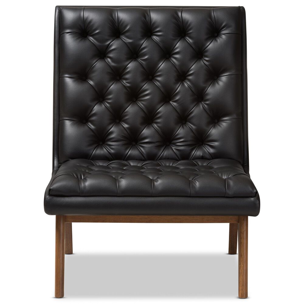 Baxton Studio Annetha Lounge Chair in Black, , large