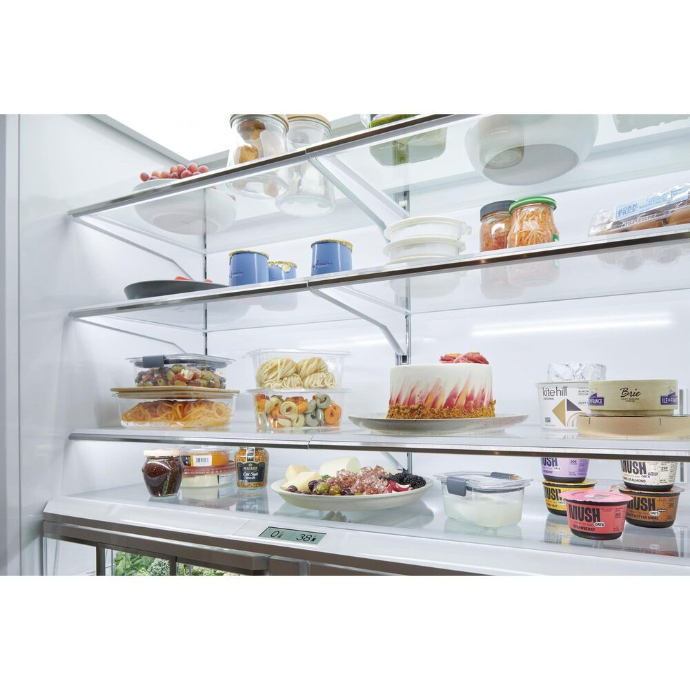 Sub Zero 17 Cu. Ft. Classic Left Hinge Bottom Freezer Refrigerator with Glass Door and Pro Handle in Stainless Steel, , large