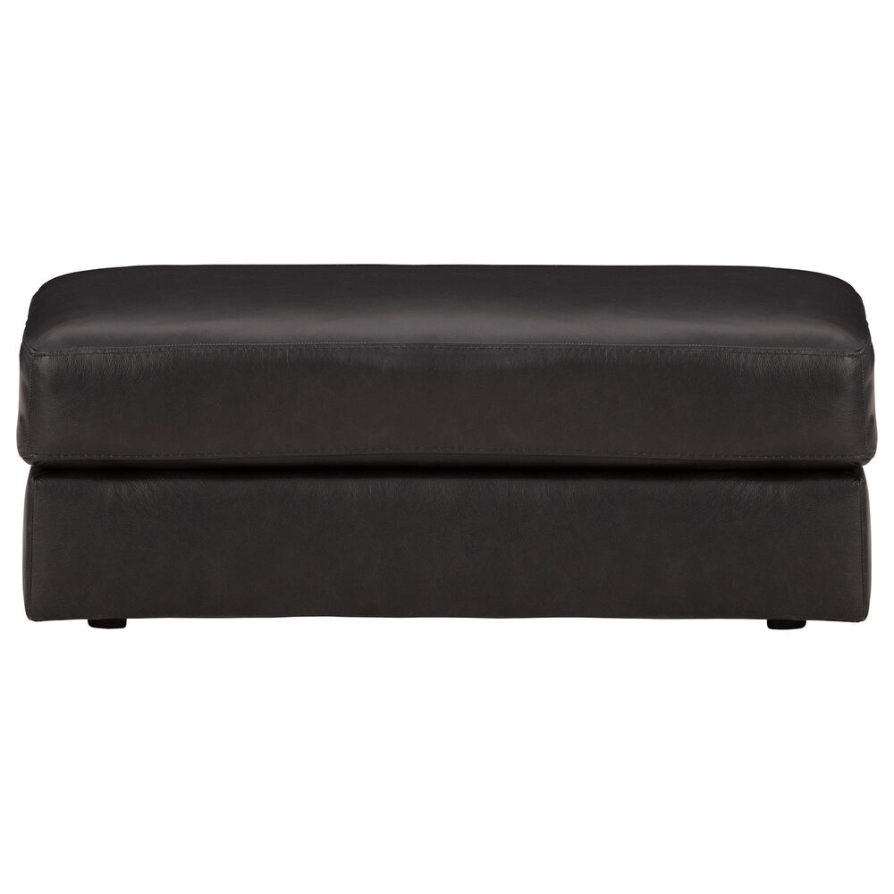 Ashley Amiata Leather Ottoman in Onyx, , large