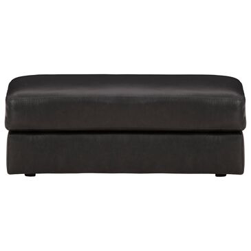 Ashley Amiata Leather Ottoman in Onyx, , large