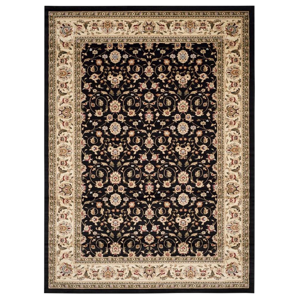 Safavieh Lyndhurst LNH316 8" x 11" Black and Ivory Area Rug, , large