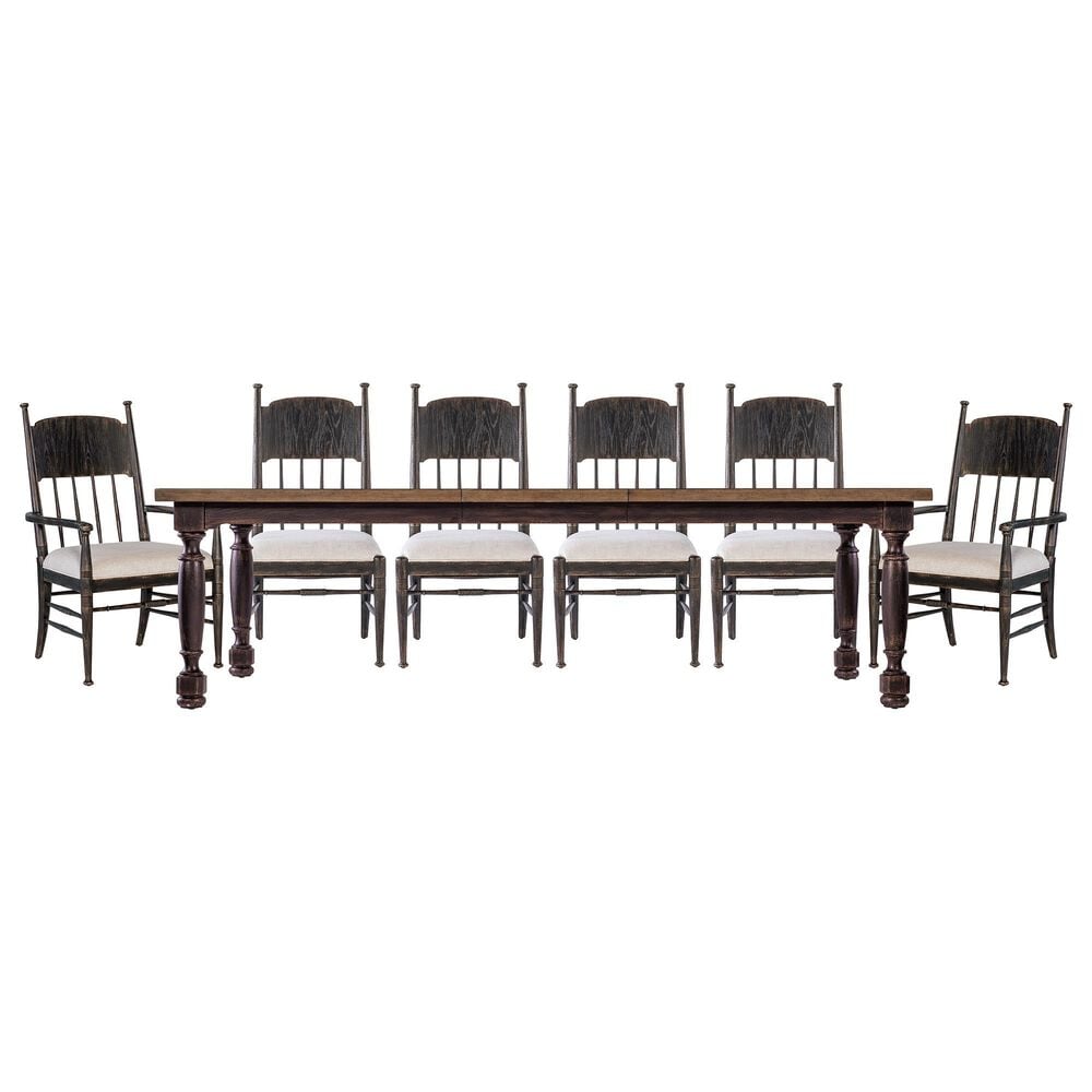 Hooker Furniture Americana Traditional Dining Table and 6 Chairs in Black, , large