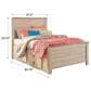 Ashley Willowton Full Panel Bed with 2 Storage Drawers in Whitewash, , large