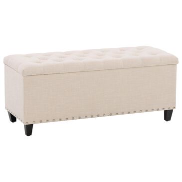 CorLiving Boston Transitional Storage Ottoman in Beige, , large