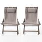 Hearth and Haven Nikki Outdoor Sling Chair with Pillow in Grey (Set of 2), , large