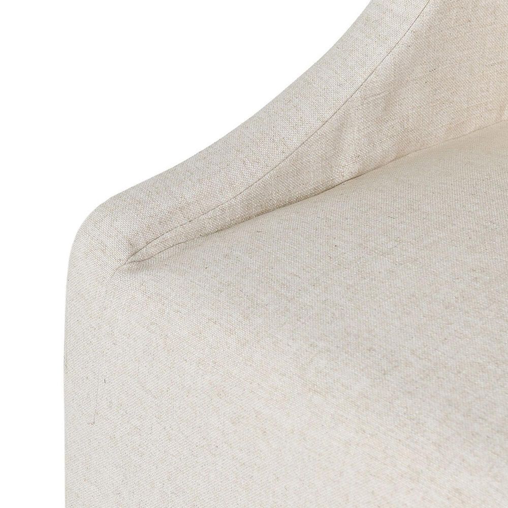 Classic Home Warwick Upholstered Rolling Dining Chair in Oatmeal, , large