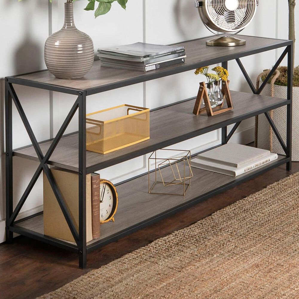Walker Edison 60" Bookcase in Driftwood, , large