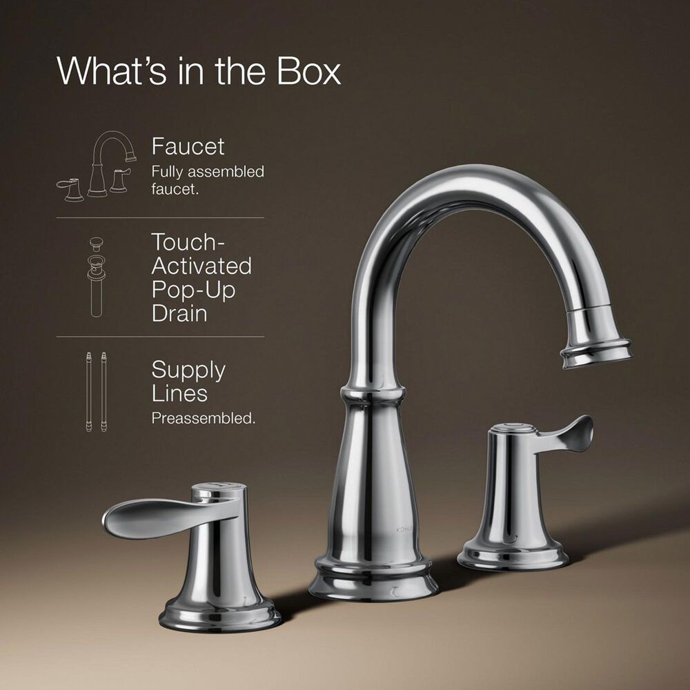 Kohler Bellera Widespread Bathroom Sink Faucet in Polished Chrome, , large