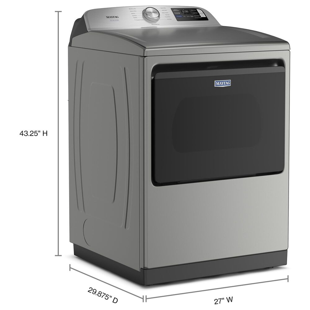 Maytag 5.2 Cu. Ft. Smart Pet Pro Top Load Agitator Washer and 7.4 Cu. Ft. Smart Gas Top Load Dryer Laundry Pair in Classic Silver, , large