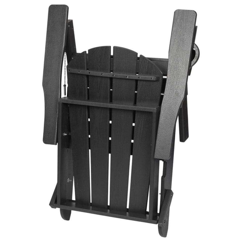 Hearth and Haven 34" Outdoor Folding Adirondack Chair with Cup Holder in Black, , large