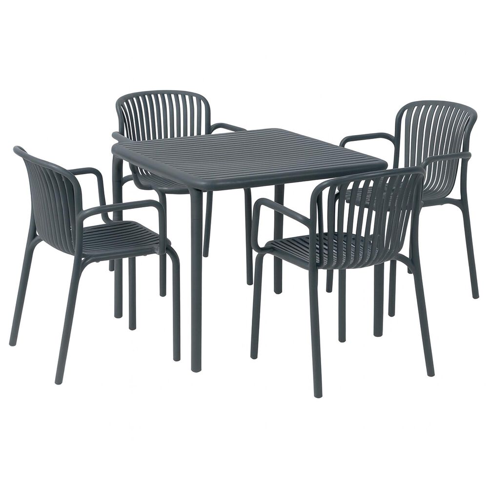 Zentro Living Brene 5-Piece Patio Dining Set in Charcoal, , large