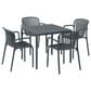 Zentro Living Brene 5-Piece Patio Dining Set in Charcoal, , large